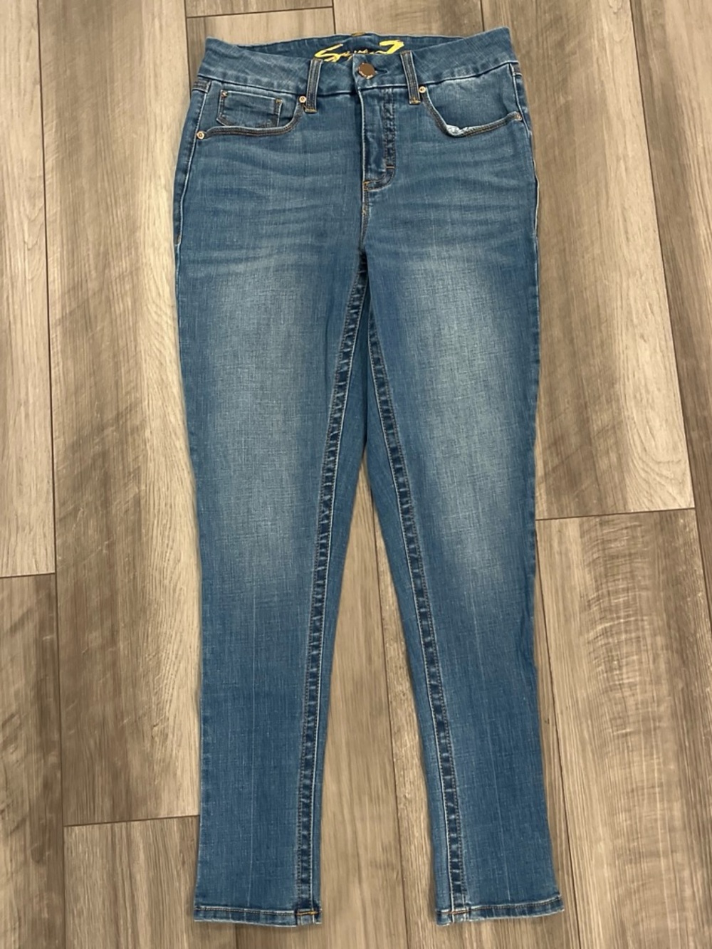 Seven7 Tummyless High Rise Skinny Blue Women's Jeans